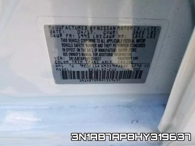 3N1AB7AP8HY319637 фото 2