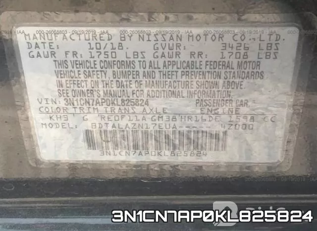 3N1CN7AP0KL825824 фото 10