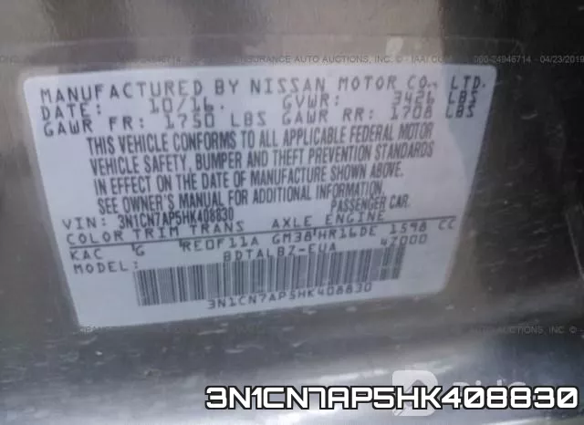 3N1CN7AP5HK408830 фото 10