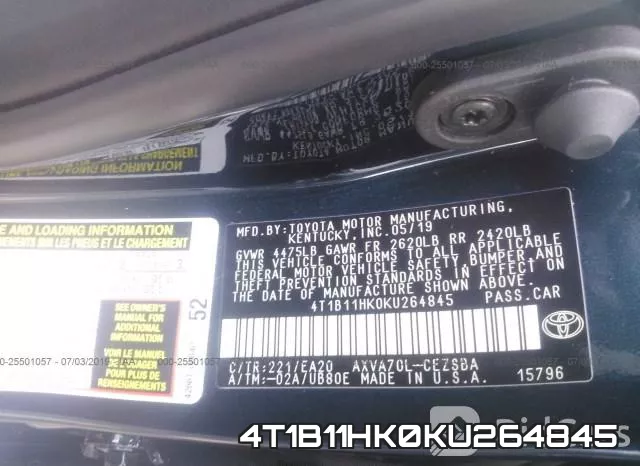 4T1B11HK0KU264845 фото 10