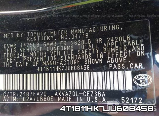 4T1B11HK7JU608458 фото 10