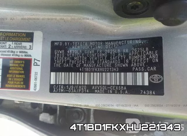 4T1BD1FKXHU221343 фото 10
