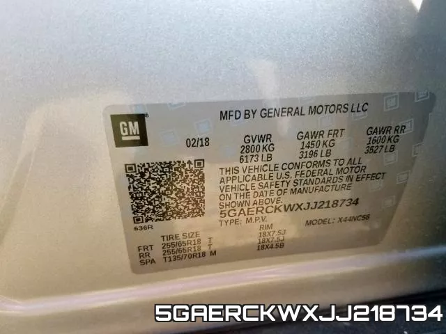 5GAERCKWXJJ218734 фото 2