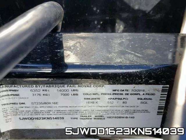 5JWDD1623KN514039 фото 2