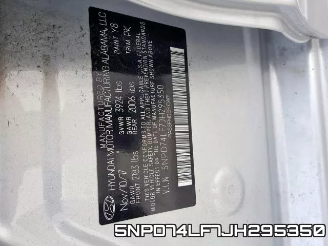5NPD74LF7JH295350 фото 2
