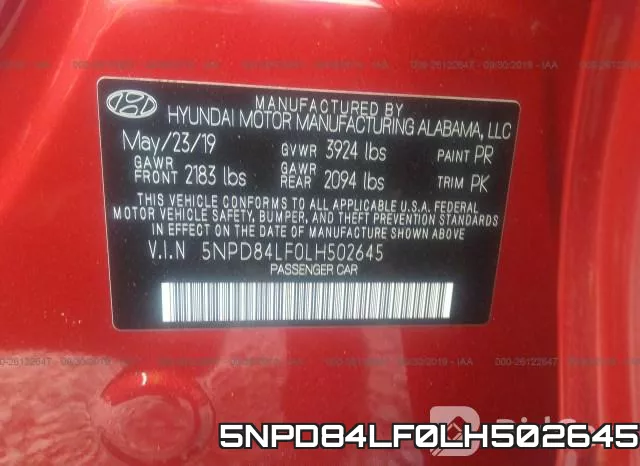 5NPD84LF0LH502645 фото 10