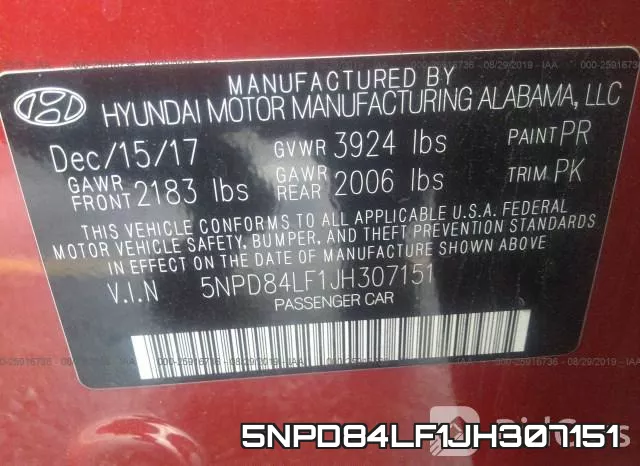 5NPD84LF1JH307151 фото 10