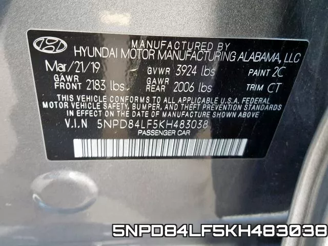 5NPD84LF5KH483038 фото 2