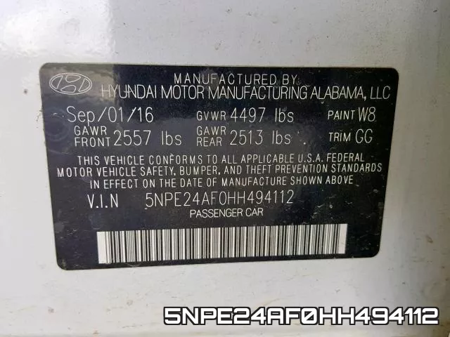 5NPE24AF0HH494112 фото 2