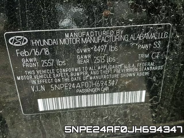 5NPE24AF0JH694347 фото 2