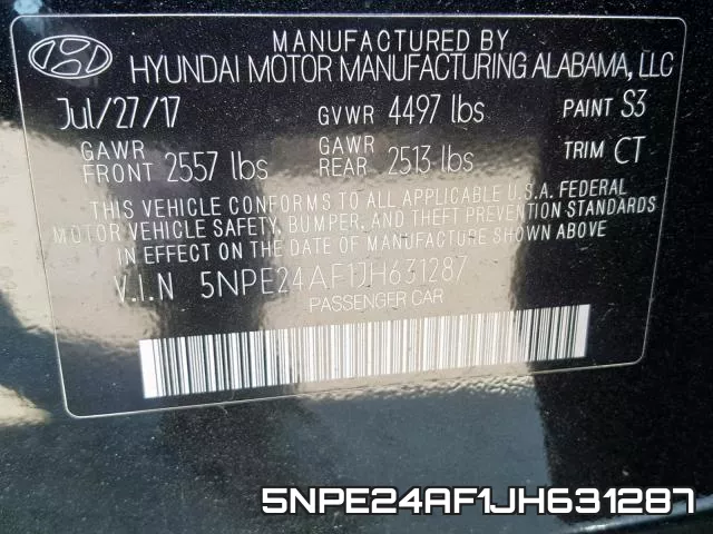 5NPE24AF1JH631287 фото 2