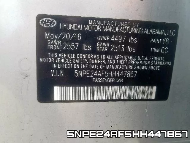 5NPE24AF5HH447867 фото 2