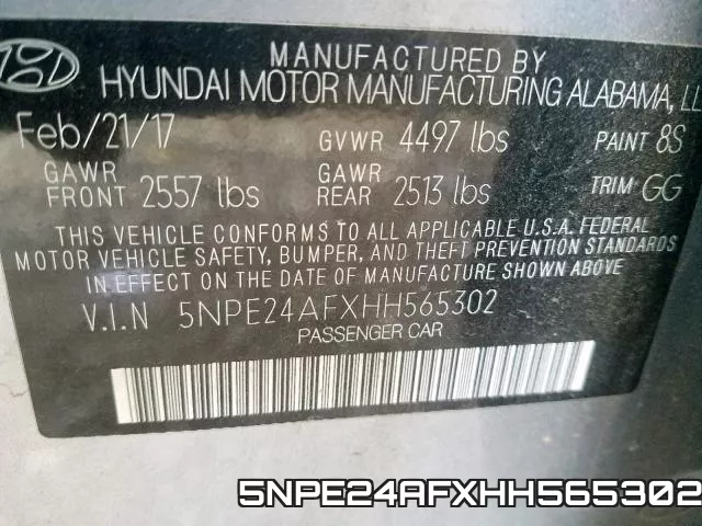5NPE24AFXHH565302 фото 2