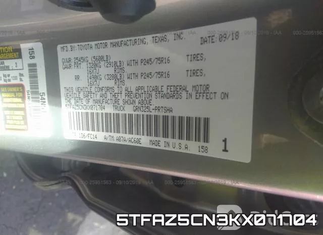 5TFAZ5CN3KX071704 фото 9