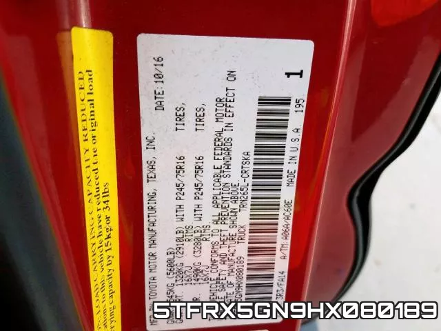 5TFRX5GN9HX080189 фото 2