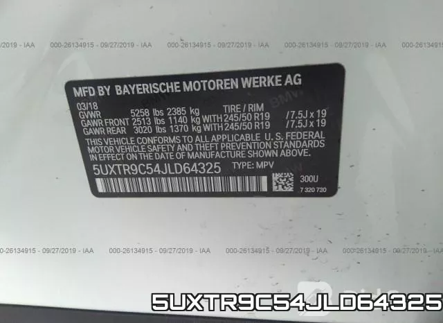 5UXTR9C54JLD64325 фото 10