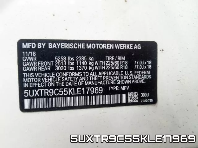 5UXTR9C55KLE17969 фото 2