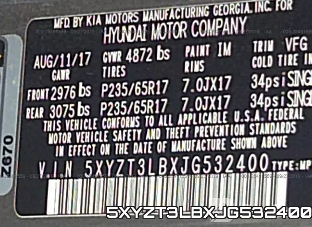 5XYZT3LBXJG532400 фото 10