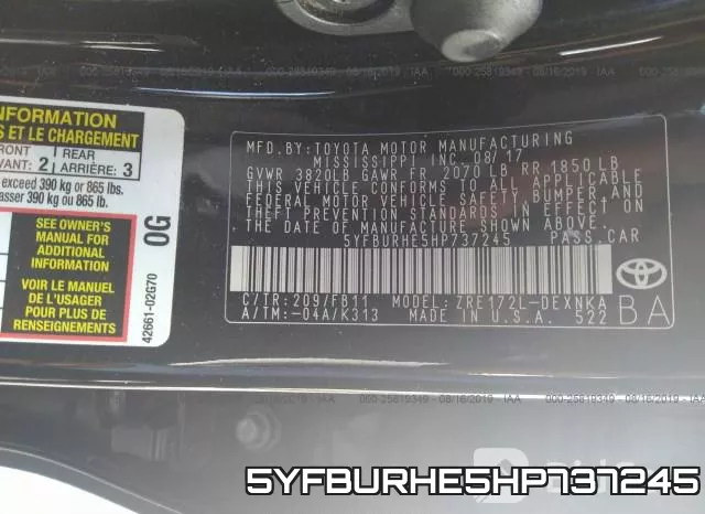 5YFBURHE5HP737245 фото 9