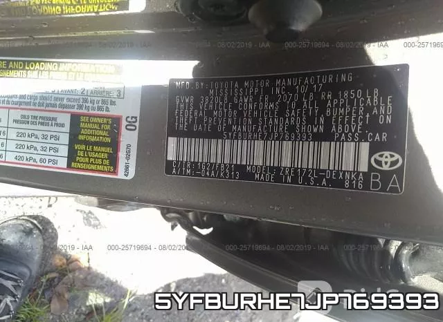5YFBURHE7JP769393 фото 10