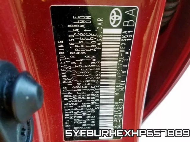 5YFBURHEXHP657889 фото 2