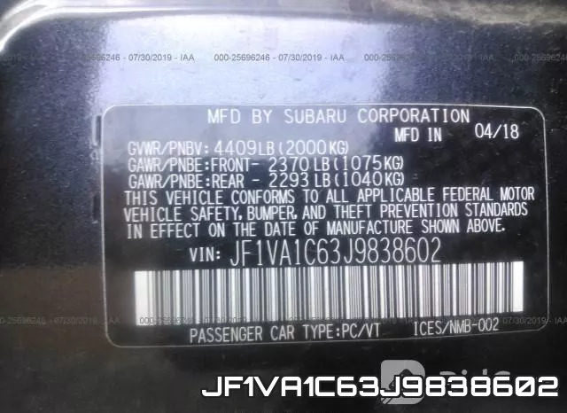 JF1VA1C63J9838602 фото 10