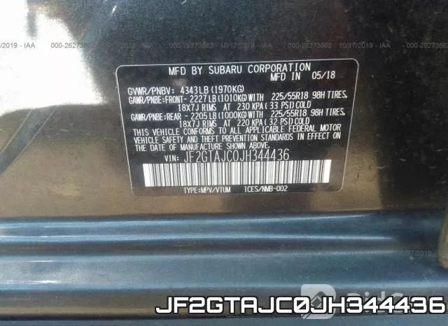 JF2GTAJC0JH344436 фото 10