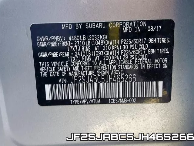 JF2SJABC5JH465266 фото 2