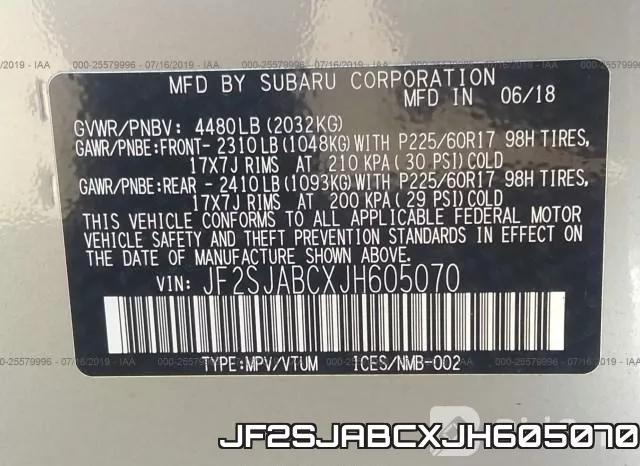 JF2SJABCXJH605070 фото 10