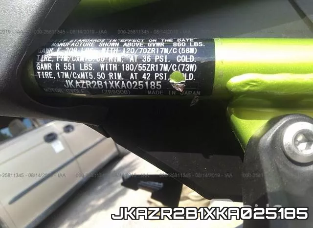 JKAZR2B1XKA025185 фото 2