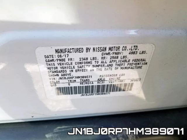 JN1BJ0RP7HM389071 фото 2