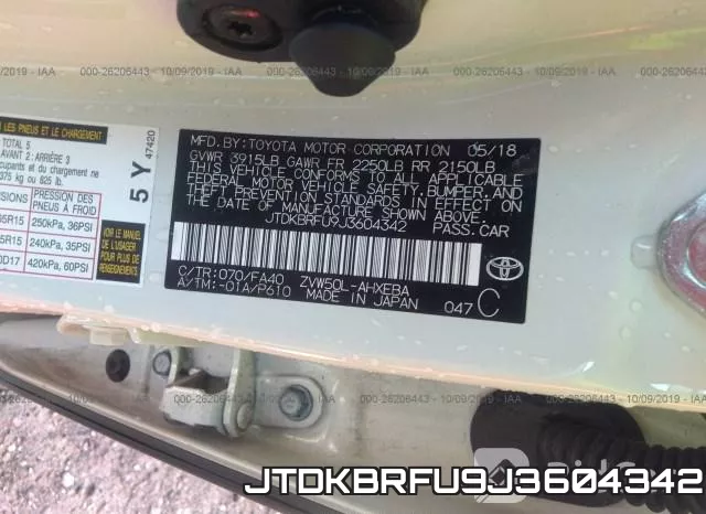 JTDKBRFU9J3604342 фото 10