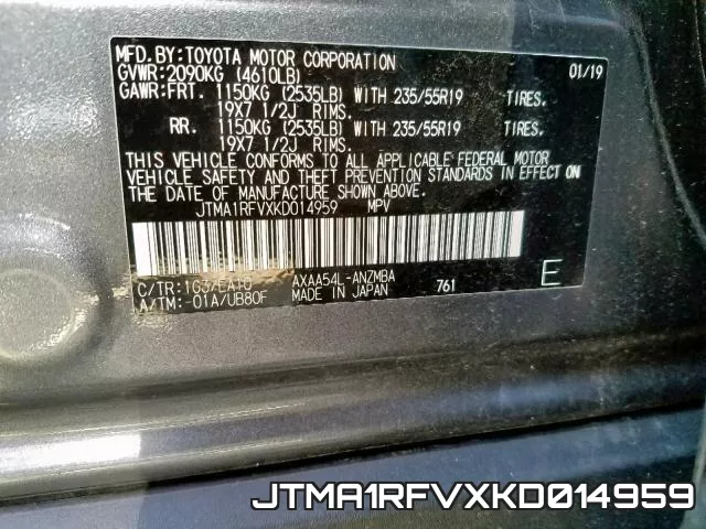 JTMA1RFVXKD014959 фото 2
