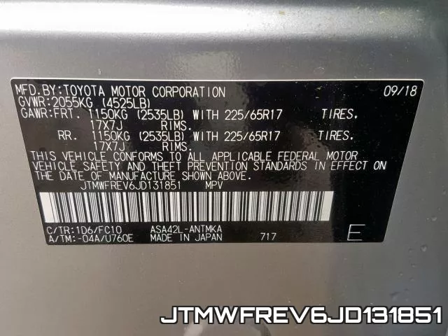 JTMWFREV6JD131851 фото 2