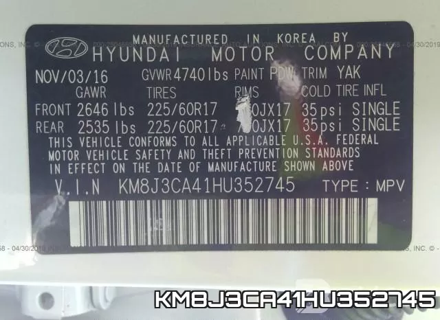 KM8J3CA41HU352745 фото 10