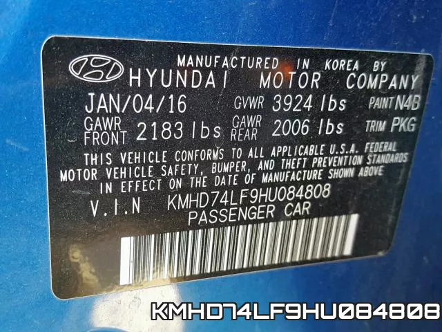 KMHD74LF9HU084808 фото 2