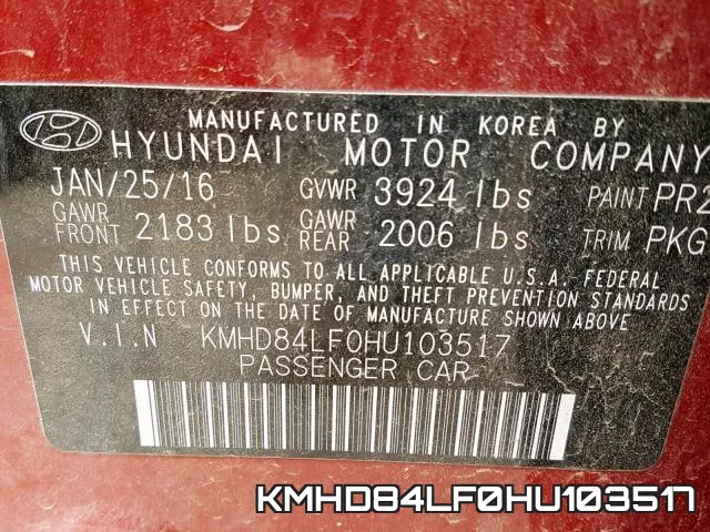 KMHD84LF0HU103517 фото 2
