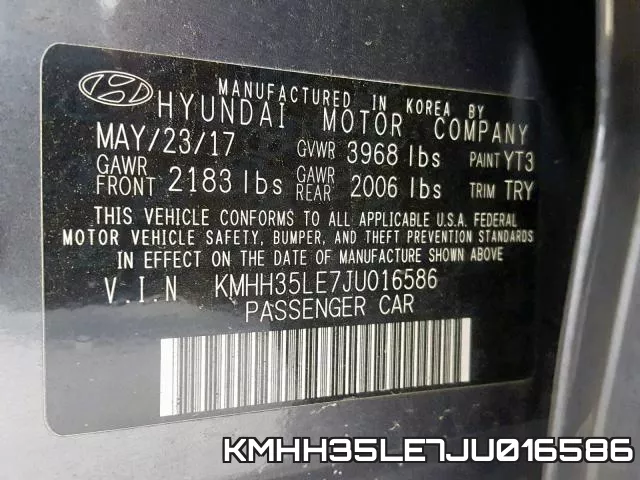 KMHH35LE7JU016586 фото 2