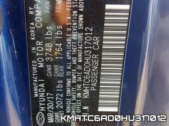 KMHTC6AD0HU317012 фото 2