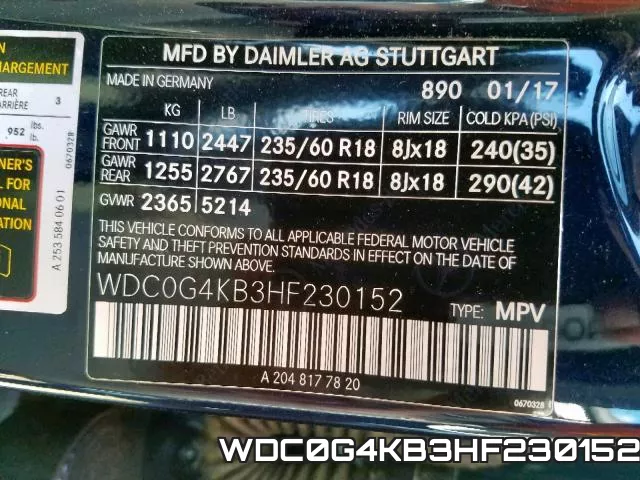 WDC0G4KB3HF230152 фото 2