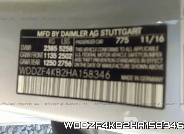 WDDZF4KB2HA158346 фото 10