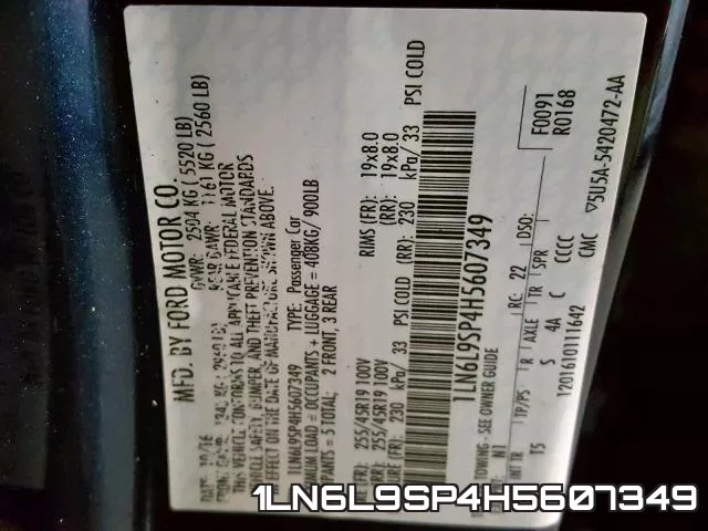 1LN6L9SP4H5607349 фото 2