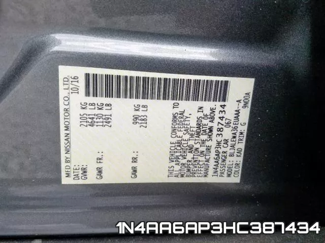 1N4AA6AP3HC387434 фото 2
