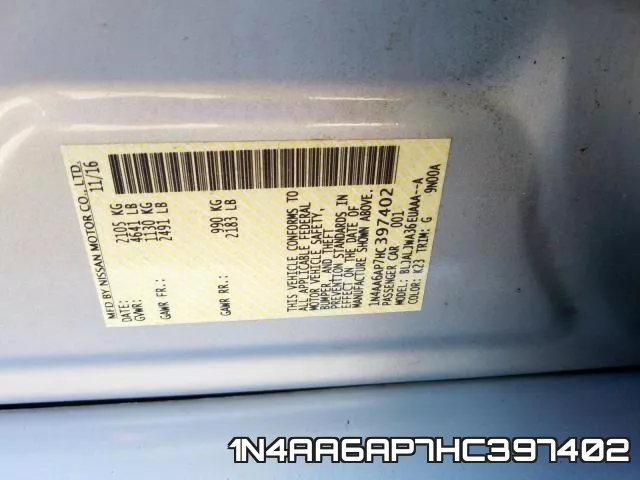 1N4AA6AP7HC397402 фото 2