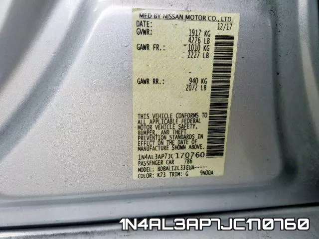 1N4AL3AP7JC170760 фото 2