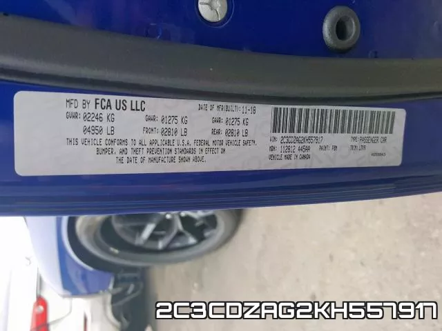 2C3CDZAG2KH557917 фото 2
