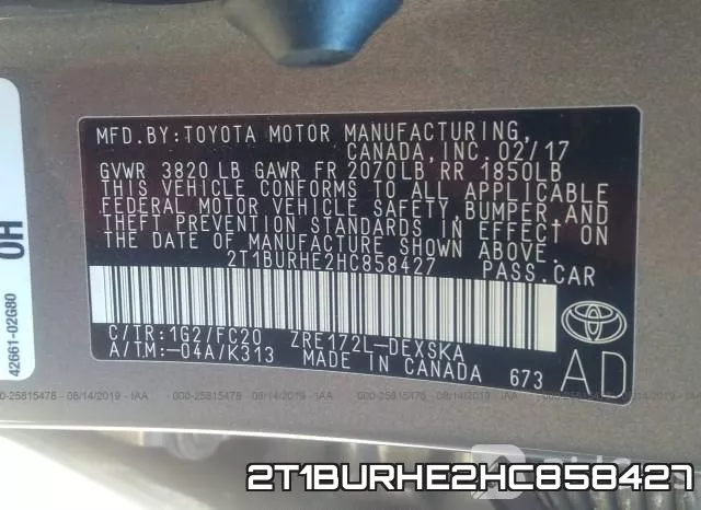 2T1BURHE2HC858427 фото 10