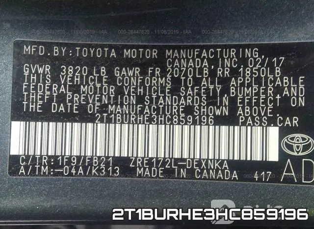 2T1BURHE3HC859196 фото 10