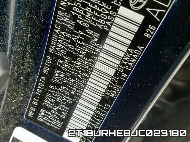 2T1BURHE8JC023180 фото 2