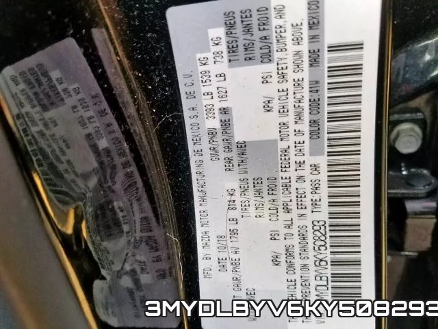 3MYDLBYV6KY508293 фото 2